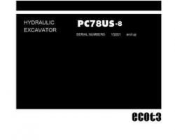 Komatsu Excavators Crawler Model Pc78Us-8-For Eu Shop Service Repair Manual - S/N 15001-UP