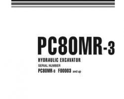 Komatsu Excavators Crawler Model Pc80Mr-3 Shop Service Repair Manual - S/N F00003-UP