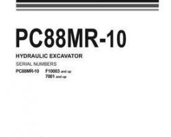 Komatsu Excavators Crawler Model Pc88Mr-10 Owner Operator Maintenance Manual - S/N F10003-UP
