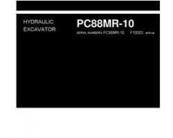 Komatsu Excavators Crawler Model Pc88Mr-10 Shop Service Repair Manual - S/N F10003-UP