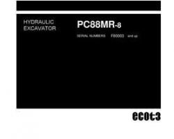 Komatsu Excavators Crawler Model Pc88Mr-8 Shop Service Repair Manual - S/N F80003-UP
