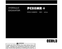 Komatsu Excavators Crawler Model Pc88Mr-8 Owner Operator Maintenance Manual - S/N 5001-5449