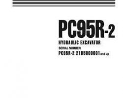 Komatsu Excavators Crawler Model Pc95R-2 Shop Service Repair Manual - S/N 21D5200001-21D5200329