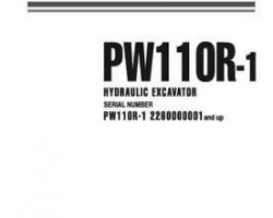 Komatsu Excavators Wheeled Model Pw110R-1 Shop Service Repair Manual - S/N 2260000001-2260000281