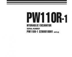 Komatsu Excavators Wheeled Model Pw110R-1 Shop Service Repair Manual - S/N 2260010001-UP