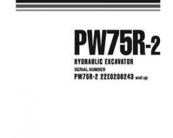Komatsu Excavators Wheeled Model Pw75R-2 Shop Service Repair Manual - S/N 22E0200243-22E0210000