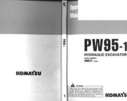 Komatsu Excavators Wheeled Model Pw95-1 Owner Operator Maintenance Manual - S/N 5747-UP