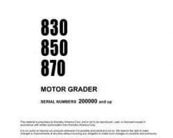 Komatsu Forwarders Model 830 Owner Operator Maintenance Manual - S/N 200000-200674