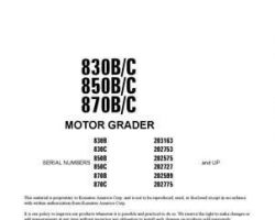 Komatsu Motor Graders Model 850B Owner Operator Maintenance Manual - S/N U202575-UP