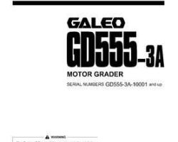 Komatsu Motor Graders Model Gd555-3-A Owner Operator Maintenance Manual - S/N 10001-11000