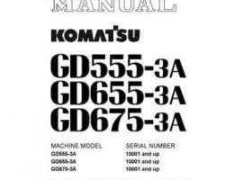Komatsu Motor Graders Model Gd555-3-A Shop Service Repair Manual - S/N 10001-UP