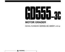 Komatsu Motor Graders Model Gd555-3 N. America Owner Operator Maintenance Manual - S/N 50001-51000