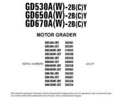 Komatsu Motor Graders Model Gd650A-2-Cy Shop Service Repair Manual - S/N 202642-UP