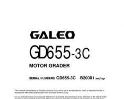 Komatsu Motor Graders Model Gd655-3C Owner Operator Maintenance Manual - S/N B15001-UP