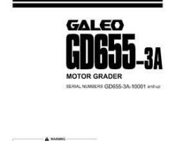 Komatsu Motor Graders Model Gd655-3-A Owner Operator Maintenance Manual - S/N 10001-11000