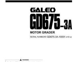Komatsu Motor Graders Model Gd675-3-A Owner Operator Maintenance Manual - S/N 10001-10000