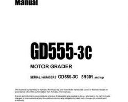 Komatsu Motor Graders Model Gd675-3 N. America Owner Operator Maintenance Manual - S/N 51001-UP