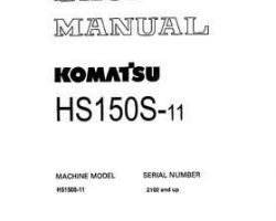 Komatsu Dump Trucks Model Hs150S-11 Shop Service Repair Manual - S/N 2102-UP