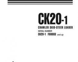 Komatsu Skid Steer Loaders Model Ck20-1 Owner Operator Maintenance Manual - S/N F00003-UP