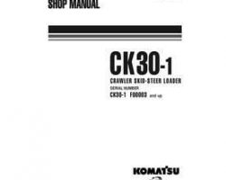 Komatsu Skid Steer Loaders Model Ck30-1 Shop Service Repair Manual - S/N F00003-UP