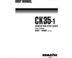 Komatsu Skid Steer Loaders Model Ck35-1 Shop Service Repair Manual - S/N F00003-