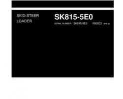 Komatsu Skid Steer Loaders Model Sk815-5 Shop Service Repair Manual - S/N F80003-UP