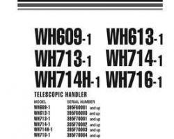 Komatsu Telescopic Handlers Model Wh609-1 Shop Service Repair Manual - S/N 395F60001-UP