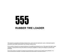 Komatsu Wheel Loaders Model 555 Shop Service Repair Manual - S/N ALL