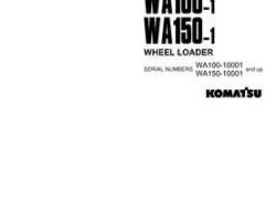 Komatsu Wheel Loaders Model Wa100-1 Owner Operator Maintenance Manual - S/N 10001-20000