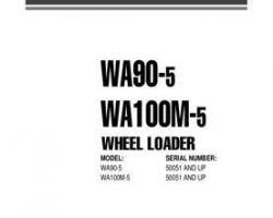Komatsu Wheel Loaders Model Wa100M-5 Shop Service Repair Manual - S/N H50051-UP