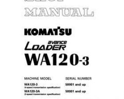 Komatsu Wheel Loaders Model Wa120-3 Shop Service Repair Manual - S/N 50001-UP