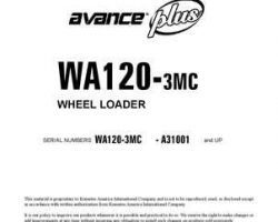 Komatsu Wheel Loaders Model Wa120-3-Mc Shop Service Repair Manual - S/N A31001-UP