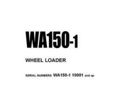Komatsu Wheel Loaders Model Wa150-1 Shop Service Repair Manual - S/N 10001-20000