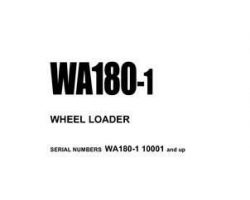 Komatsu Wheel Loaders Model Wa180-1 Shop Service Repair Manual - S/N A10287-A10420