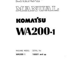 Komatsu Wheel Loaders Model Wa200-1-C Spec Shop Service Repair Manual - S/N 10001-UP