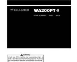 Komatsu Wheel Loaders Model Wa200Pt-5 Owner Operator Maintenance Manual - S/N 68582-UP