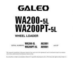 Komatsu Wheel Loaders Model Wa200Pt-5-L Shop Service Repair Manual - S/N A89001-UP
