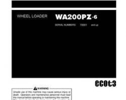 Komatsu Wheel Loaders Model Wa200Pz-6 N. America Owner Operator Maintenance Manual - S/N 70001-71079
