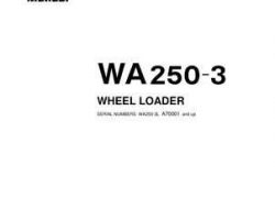 Komatsu Wheel Loaders Model Wa250-3-L Owner Operator Maintenance Manual - S/N A70001-UP