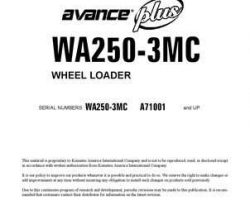 Komatsu Wheel Loaders Model Wa250-3-Mc Shop Service Repair Manual - S/N A71001-UP
