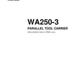 Komatsu Wheel Loaders Model Wa250Pt-3-L Owner Operator Maintenance Manual - S/N A75001-UP