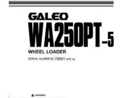 Komatsu Wheel Loaders Model Wa250Pt-5 Owner Operator Maintenance Manual - S/N 70001-70569