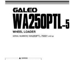 Komatsu Wheel Loaders Model Wa250Ptl-5 Owner Operator Maintenance Manual - S/N 70001-70024