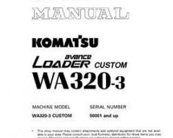 Komatsu Wheel Loaders Model Wa320-3-Custom Shop Service Repair Manual - S/N 50001-UP
