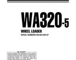 Komatsu Wheel Loaders Model Wa320-5-H Owner Operator Maintenance Manual - S/N H50051-UP