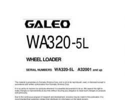 Komatsu Wheel Loaders Model Wa320-5-L Shop Service Repair Manual - S/N A32001-UP