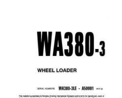 Komatsu Wheel Loaders Model Wa380-3-L Shop Service Repair Manual - S/N A50001-UP