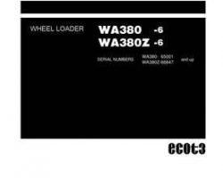 Komatsu Wheel Loaders Model Wa380-6 Shop Service Repair Manual - S/N 65001-UP