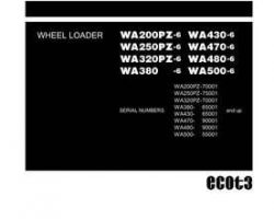 Komatsu Wheel Loaders Model Wa380-6-For Kal Shop Service Repair Manual - S/N 65001-UP