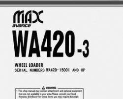 Komatsu Wheel Loaders Model Wa420-3 Shop Service Repair Manual - S/N 15001-UP